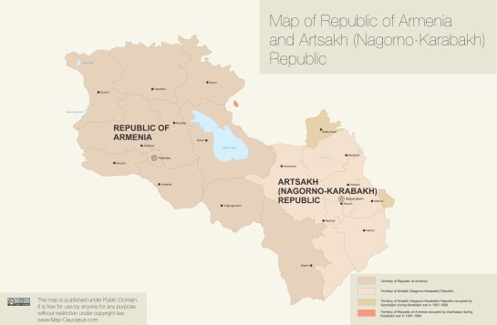 Vector Map of Armenia & Nagorny Karabakh (Artsakh)
