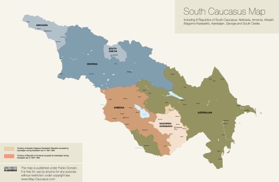 Vector Map of the South Caucasus