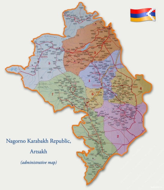 Administrative Map of Nagorny Karabakh (Artsakh)